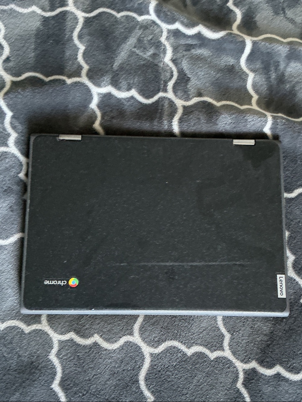 Lenovo Black Chromebook Convertible Laptop with Chrome Logo